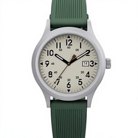 Montre analogique à quartz de luxe pour homme, 40 mm, mode business, boîtier en acier inoxydable écologique, verre saphir, bracelet en silicone