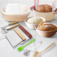 Kit de levain pour boulangerie, adapté aux débutants, ensemble de paniers de fermentation ronds et ovales pour la cuisson du pain