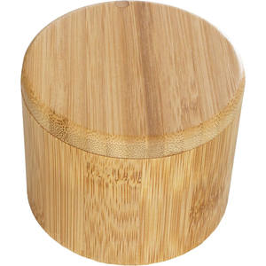 Elegante caja de almacenamiento de sal de bambú con tapa giratoria magnética Herramientas para ensaladas - Product Image 4