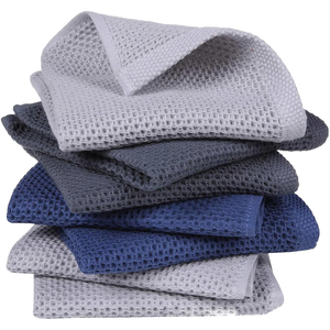 High Absorbent Quick Dry Gray Waffle Weave Kitchen Cleaning Towel Eco-Friendly Organic Cotton Durable and Recycled for Hotel Use - Product Image 1