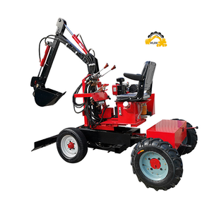 Hot Sale Mini Spider Excavator with 2 Wheels Can Tow and Dig Backhoe EPA <b>Gasoline</b> Engine - Product Image 4