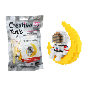 Giocattolo educativo per bambini 3d in plastica 6 stili serie spaziale con micro blocchi di costruzione giocattolo