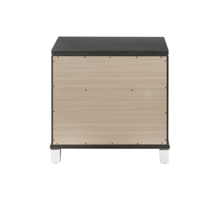 Comodino Sawyer con finitura grigio metallizzato, design trapuntato e piedini in cristallo - Product Image 5