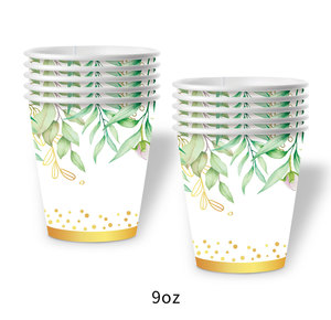 Vajilla Desechable para Fiestas Temáticas, Reuniones <span class=keywords><strong>de</strong></span> Amigos, Campamentos al Aire Libre, Platos <span class=keywords><strong>de</strong></span> Papel con Estampado Dorado, Vasos <span class=keywords><strong>de</strong></span> Papel, Servilletas al por Mayor - Product Image 5