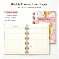 Agenda personnalisé 2027 – Design en cuir rigide avec reliure spirale, pages détachables en PP – Journal de gratitude, journal de grossesse, carnet de notes, planificateur