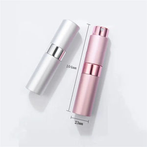 <span class=keywords><strong>Atomizador</strong></span> de Perfume Recargable HeLun Stock de 10 ml, Portátil, de Aluminio Mate Dorado y Negro, con Mecanismo de Giro - Product Image 2