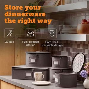 Échantillon gratuit : Conteneurs de rangement empilables pour vaisselle, boîtes rigides en feutre pour le transport de plats, tasses et mugs - Product Image 2