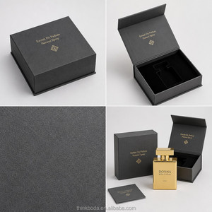 Boîte Cadeau Rigide Noire Personnalisée Professionnelle pour Parfum, Insert en Velours Estampé à Chaud Doré, Emballage de Parfum 50ml 100ml, Maître de l'Emballage - Product Image 2