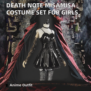 Costume de <span class=keywords><strong>cosplay</strong></span> Anime Manga <span class=keywords><strong>Death</strong></span> <span class=keywords><strong>Note</strong></span> pour filles, robe Misamisa, jupe en simili cuir, chaussettes en dentelle, gants, perruque, costume de fête d'Halloween - Product Image 2