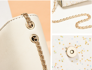Brand Wholesale High Quantity Solid Color Custom Pu Leather Daily square One Shoulder Purse Tote <strong>Handbag</strong> With <strong>Pearl</strong> - Product Image 6