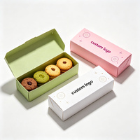 Individuelle Mehrfarbige Keksbox mit Logodruck Lebensmittelechtes Papier Bäckereiverpackung für Kekse Donuts Brownies Takeaway Backwaren