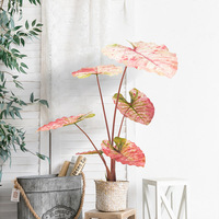 Arbre Bonsaï Caladium Artificiel en Plastique Écologique Léger Durable Résistant aux UV Haute Qualité Décoration Intérieure Permanente