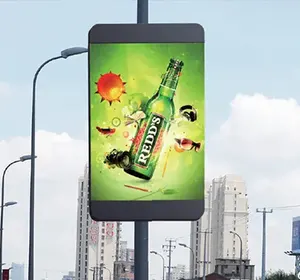 Poste impermeable inalámbrico para exteriores, pantalla Led, publicidad en calle, vídeo, cartelera Digital, pantalla inteligente de doble cara