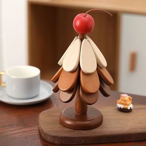 Tapis d'isolation d'arbre de noël M <span class=keywords><strong>Table</strong></span> à manger en bois massif tapis anti-brûlure tapis de pot décoration de la maison créative - Product Image 5