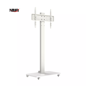 Le blanc noir TV monte le chariot chariot mobile de chariot à TV de pivot de taille réglable VESA maximum 400x400mm 23-60 pouces soutiennent jusqu'à 60kg 132lbs - Product Image 2