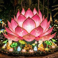 Grande décoration interactive de lanternes pour parc d'attractions, pour le Nouvel An, utilisation intérieure/extérieure, spectacle de lumière pour parc à thème