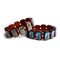 Bracelet élastique fait à la main en bois, Style brésilien, cadeau pour dames de l'amour apérota, Images
