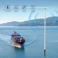 Antena Marina VHF Vertical de Alta Calidad de 143-163 MHz, Impermeable IP55, con Ganancia de 3 dBi y Soporte de Nailon