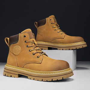 Bottines rétro <span class=keywords><strong>de</strong></span> marque <span class=keywords><strong>de</strong></span> créateur pour homme, style britannique, couleur marron, grandes <span class=keywords><strong>bottes</strong></span> jaunes, <span class=keywords><strong>bottes</strong></span> <span class=keywords><strong>de</strong></span> sécurité - Product Image 4
