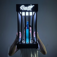Présentoir Lumineux LED pour Bouteilles de Vin et Champagne, Cage à Bouteilles en Fer pour Service VIP de Bar de Nuit, Glorificateur de Bouteilles
