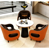 Ensemble de 4 fauteuils d'appoint personnalisables en cuir PU moderne pour projets commerciaux, idéal pour les négociations, les halls d'hôtel, les cafés et les réceptions.