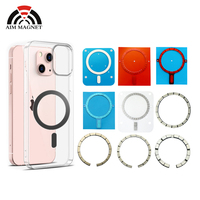 Étui de chargement sans fil en TPU avec anneau magnétique en néodyme AIM, sangle de téléphone et porte-cartes, étanche et antichoc pour téléphones mobiles