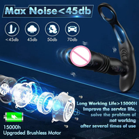 Vibrateur anal double anneau 3-en-1 pour hommes, stimulateur de prostate à 3 poussées et 10 vibrations, plug anal pour masturbation masculine - Nouveauté promotionnelle