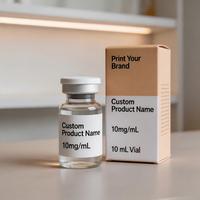 Boîtes d'emballage personnalisées pour peptides simples ou doubles, flacons de 3 ml, 5 ml, 10 ml, boîte en carton, étiquettes imprimées, design gratuit