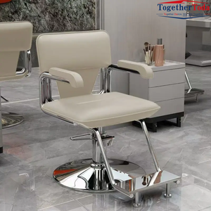 Sillón de Barbería Retro con Mecanismo Hidráulico, Giratorio 360 Grados, en Cuero Sintético para Salones de Belleza - Product Image 3
