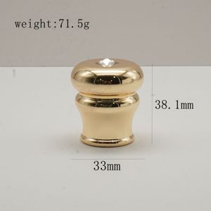 OEM/ODM Embouts de parfum en Zamak, embouts de parfum à sertir, embouts dorés, capuchons métalliques rechargeables pour parfum avec cristal pour 15 mm - Product Image 2