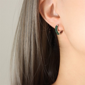 Pendientes de Aro con Circonita Cúbica, Chapados en Oro, para Mujer, Estilo Delicado, Gran Venta - Product Image 2