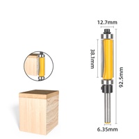 Fraise à rainurer à double roulement à billes 1/4 de pouce, en carbure de tungstène, pour le travail du bois, fraise à rainurer supérieure et inférieure