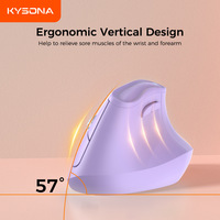 KYSONA EM9 Mouse Vertikal Ergonomis untuk Tangan Kanan dan Keyboard, Mouse Berdiri untuk Kesehatan 4000DPI USB/Type-C Stok Tersedia