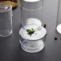 Conteneur de rangement portable multifonctionnel et flexible pour vaisselle, bouteille en verre imprimée avec couvercle à clipser – Idéal pour la rentrée scolaire
