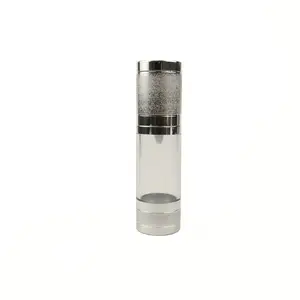 Lujo 10ml 15ml 30ml 50ml Plata Oro Aluminio Bomba sin aire Botella Vacío Dispensador sin aire Botellas de aerosol