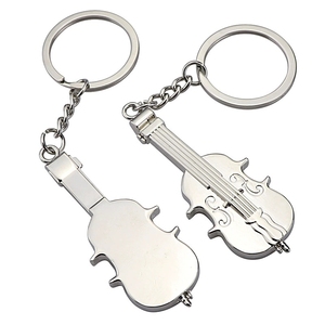 Porte-clés en métal en forme de violon, mini instrument de musique, pour les amateurs de musique - Product Image 1