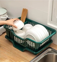 Étendoir à vaisselle de cuisine avec égouttoir Porte-ustensiles de cuisine égouttoir à vaisselle bol couteau fourchette baguettes support de rangement