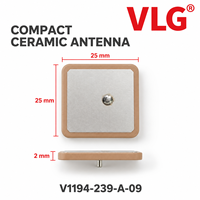 Antenne céramique passive GPS L1 RHCP 1575.42±3MHz 50 Ohm VSWR ≤2.0 25mm Type à souder Antenne patch GNSS pour navigation