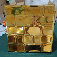 Panneaux muraux 3D modernes en gros / Nouveaux revêtements muraux en PVC imperméables pour plafond, miroirs carrés dorés insonorisés 3D