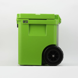Yedi phong cách 45qt rotomolded lớn bánh CoolBox với có thể thu vào xử lý tùy chỉnh màu sắc thương hiệu trolly <span class=keywords><strong>Cooler</strong></span> <span class=keywords><strong>Box</strong></span> với bánh xe - Product Image 2