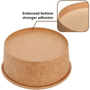 Bol en papier jetable pour aliments chauds avec couvercle, imprimé, en papier kraft, pour salade, boîte alimentaire - Product Image 1