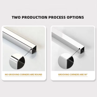 Promotion : Profilé en U en acier inoxydable 304, finition miroir or/noir, bande décorative murale en métal pour carrelage, idéal pour la décoration intérieure