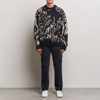 Pull en laine d'alpaga brossée tricoté sur mesure avec logo de luxe, pull en mohair jacquard pour homme