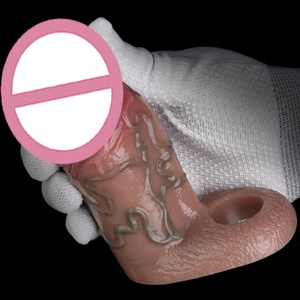 SXXY Reusable Liquid Silicone Realistic Cock Sleeve With Open-ended Design Glans Soft Sex <b>Toys</b> <b>for</b> <b>Men</b> Delay Ejaculation - Product Image 5
