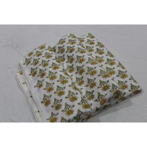 Tela de Algodón Estampada a Mano al por Mayor, Tela de Algodón Ligera, Tela Floral Hecha a Mano en India para Confección de Vestidos para Niñas - Product Image 5