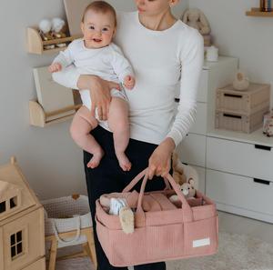 Panier de rangement portable pour la crèche avec compartiments amovibles, organiseur de couches pour bébé, accessoires essentiels pour nouveau-nés - Product Image 5