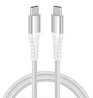 Câble c à c en nylon d'aluminium de haute qualité 100w 5A câble de données de charge rapide chargeur PD pour Android