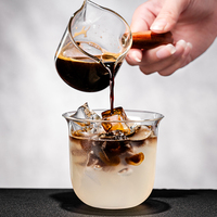 Tasse à thé et café aux fruits transparente de style Ins en verre à large ouverture avec verres de bar à rayures
