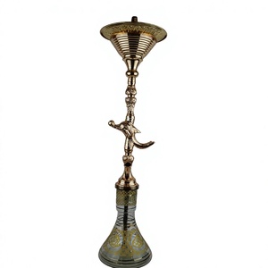 Authentique Ensemble Chicha Khalil Mamoon Copper Horse Ice - 94 cm, avec Narguilé Égyptien Robuste à Cœur en Laiton - Product Image 3