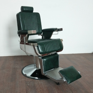 Chaise de barbier de qualité professionnelle, robuste, hydraulique, 360° °   Mobilier de salon pivotant en cuir de qualité supérieure personnalisable - Product Image 2